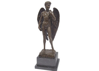 庭の鋳鉄の彫刻のハンドメイドのカスタマイズされたサイズの骨董品の天使の彫像