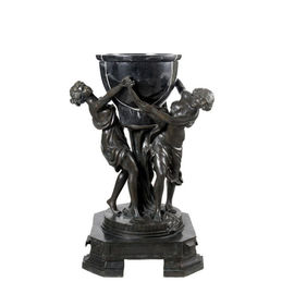 ヨーロッパ式の黒い鋳鉄の壷プランター骨董品の模造様式