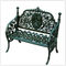 旧式な様式型の鋳鉄のベンチの銅の錆の庭の鋳鉄のテーブルそして椅子